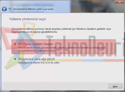 Windows 7 Dil Ayarları