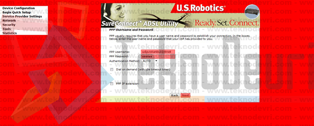 US Robotics 9105 modem kurulumu